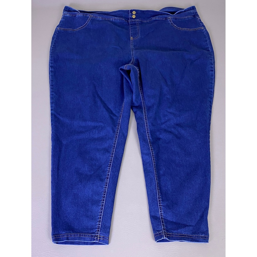 Terra & Sky Jeggings Jeans Women's Plus 5X 32W-34W Blue Medium Wash Skinny EUC - Picture 1 of 12
